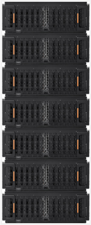 A rack of JBODs from Western Digital