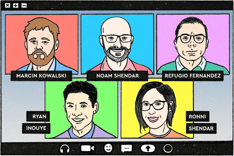 illustration of video conference call