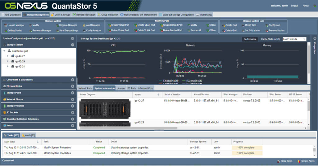 Screenshot of QuantaStor