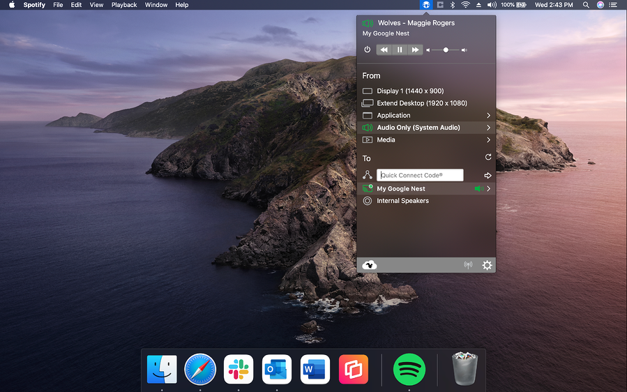 Select name of speaker in AirParrot