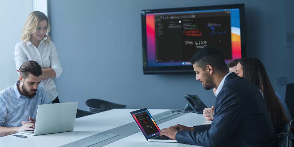 Annotating document on conference room display