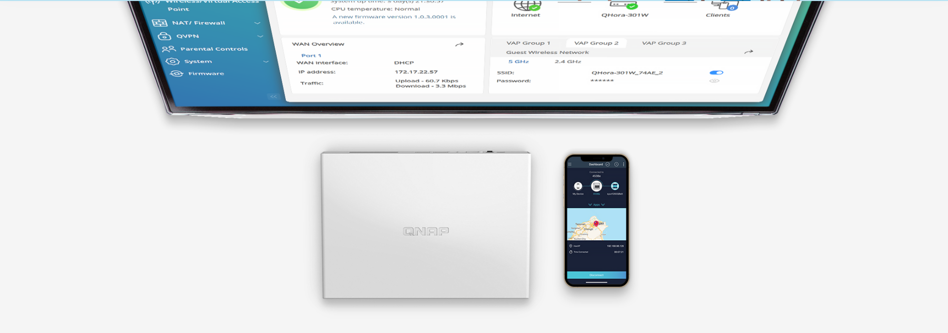 Use a PC or mobile phone to access QuVPN, the VPN management system.