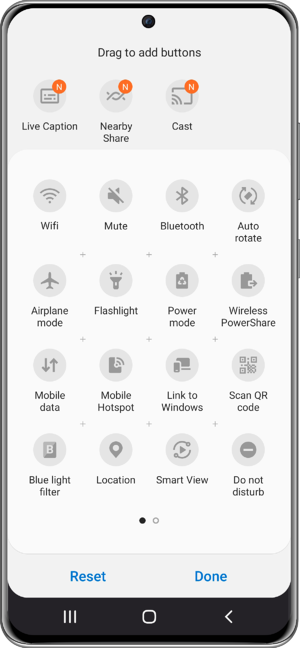 Samsung Quick Settings Add Cast Icon