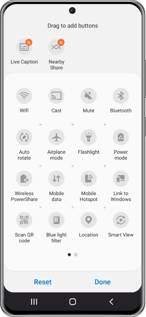 Samsung Quick Settings Cast Done