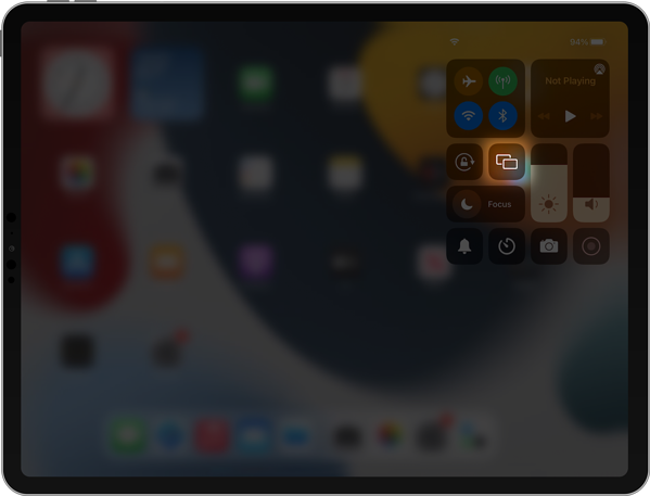 iPad Screen Mirroring button