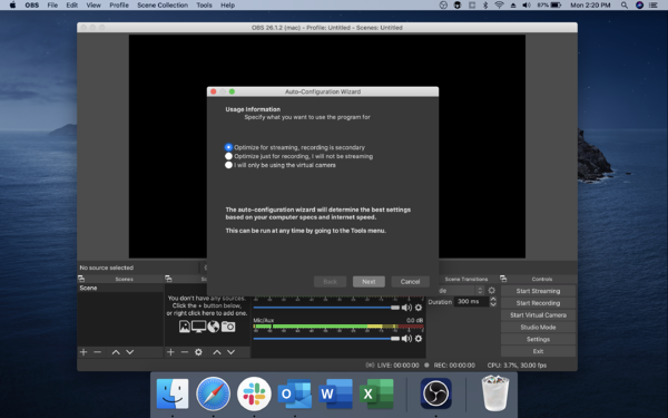 OBS Auto-Configuration Wizard Optimize for Streaming