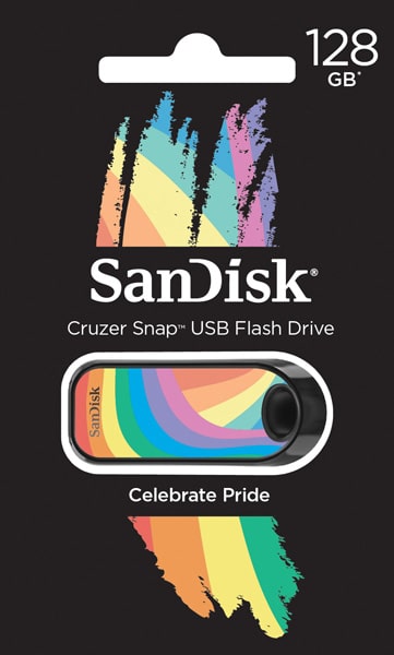 Celebrate and #ShareYourPride with the limited-edition SanDisk Cruzer Snap USB Flash Drive