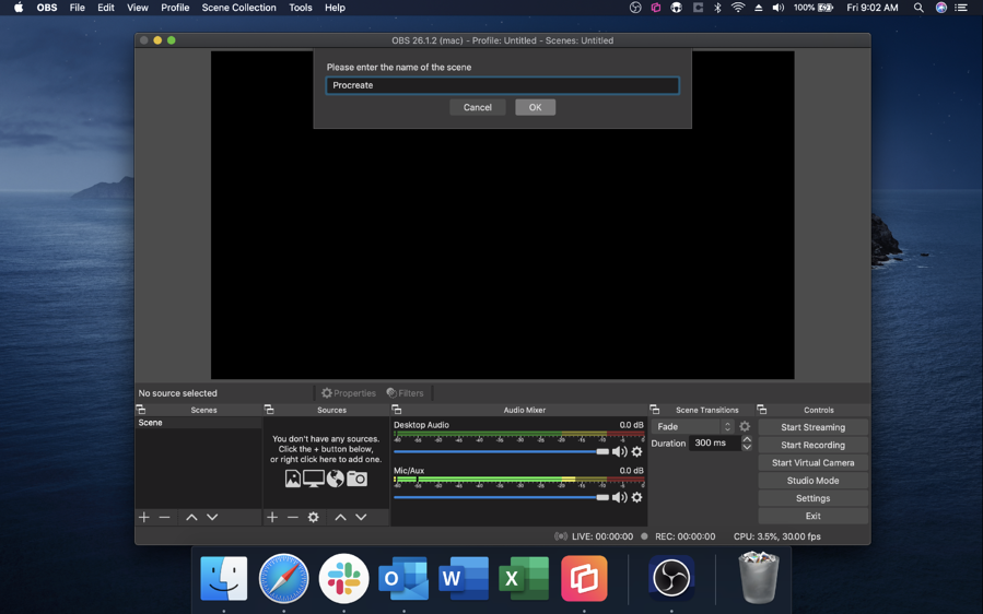 Add a scene in OBS