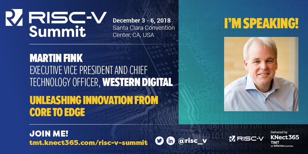 Western Digital CTO Martin Fink speaking at RISC-V Summit