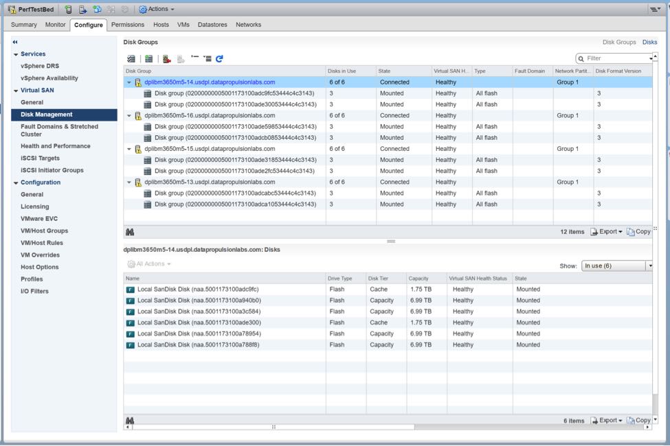 vSAN capacity configuration