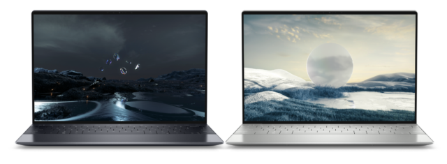 XPS 13 Plus Graphite (l) and XPS 13 Plus Platinum (r) side by side.