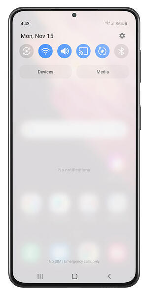Quick Settings on Samsung Galaxy S21