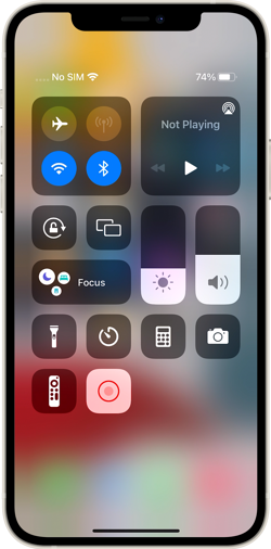 iPhone swipe to reveal Control Center