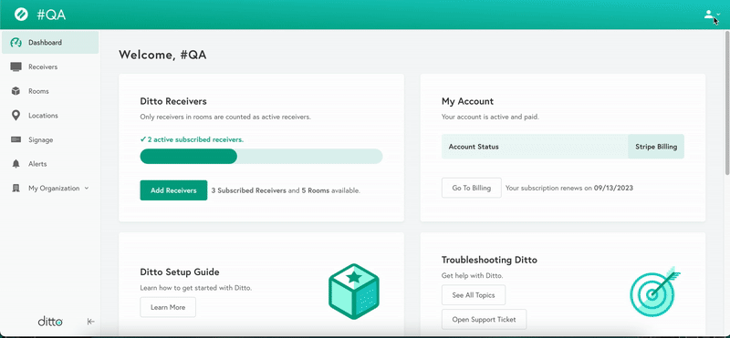 Creating a digital sIgnage role in Ditto