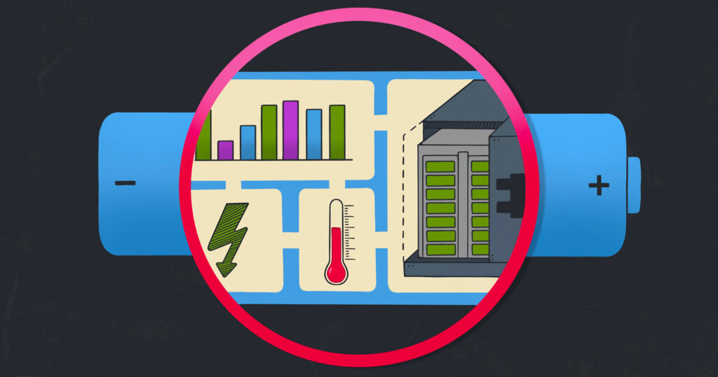 Visualization of battery data collection and analysis.