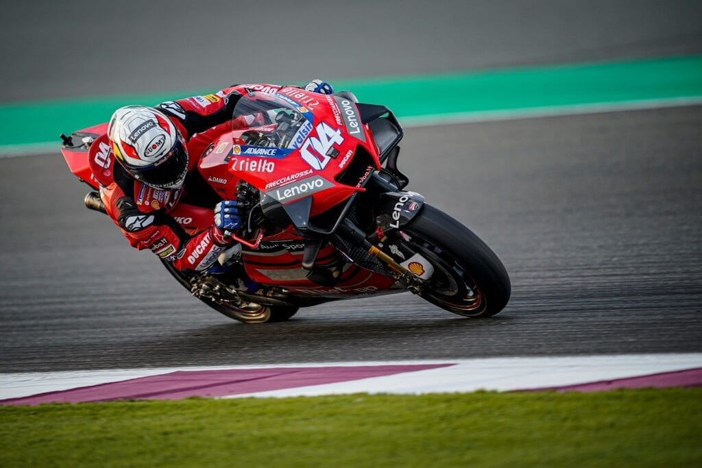 Ducati bike making a tight turn on a racetrack