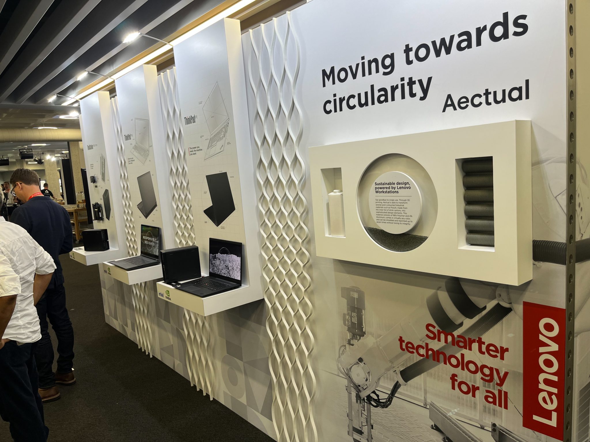 Aectual and Lenovo's booth display on "moving towards circularity"