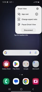 Smart View screen mirroring customization options