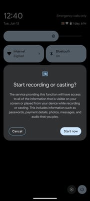 Google Pixel Start Casting