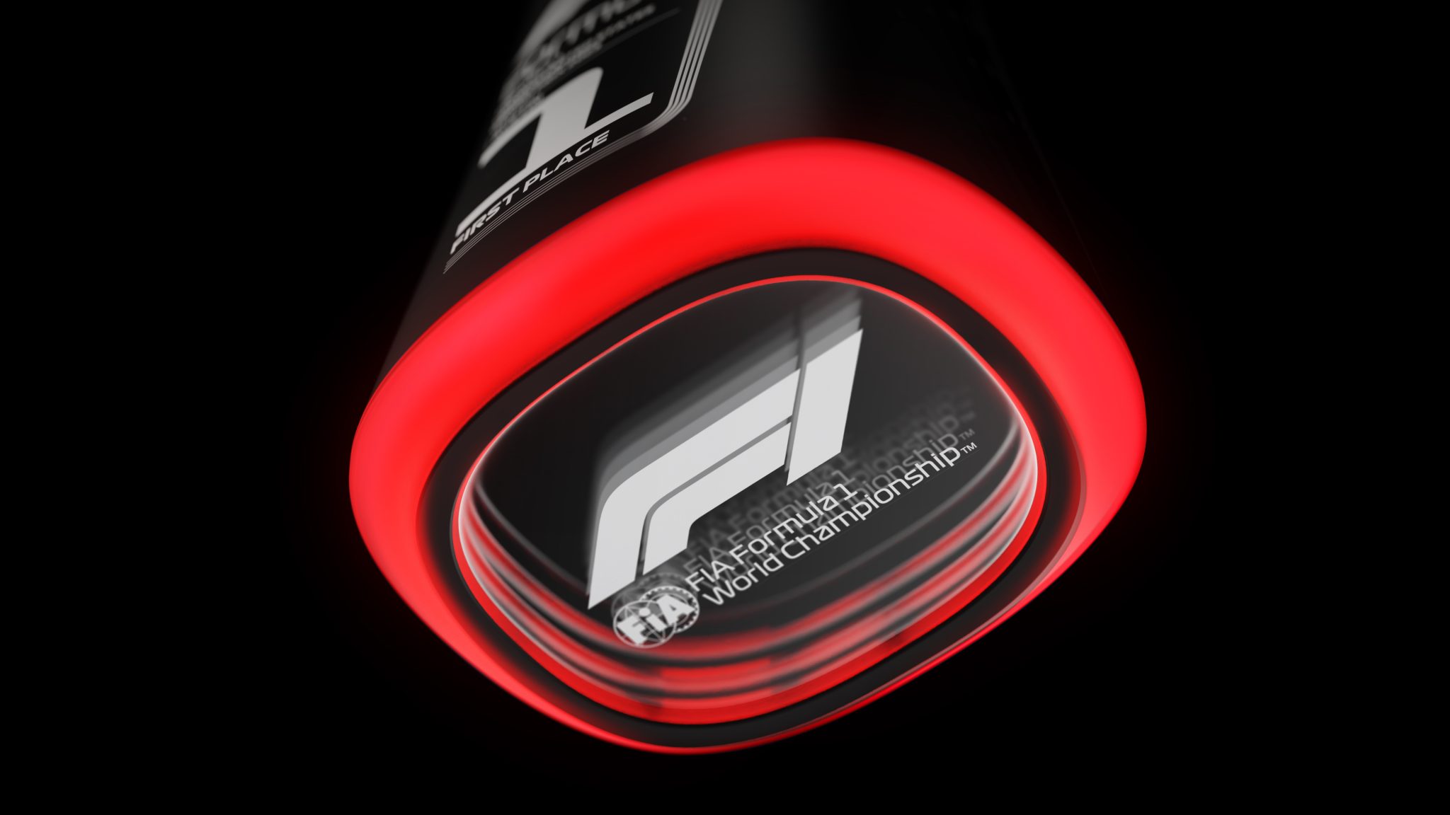 Bottom details with F1 logo on the USA trophy