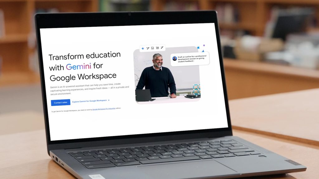 Gemini for Google Workspaces on the screen of a Chromebook