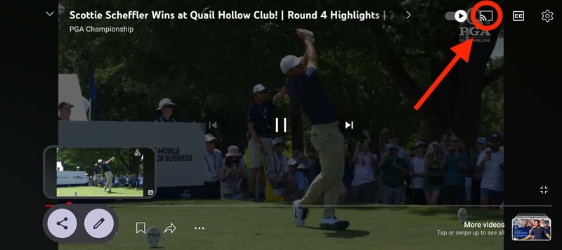 Google Pixel 9 YouTube Cast option