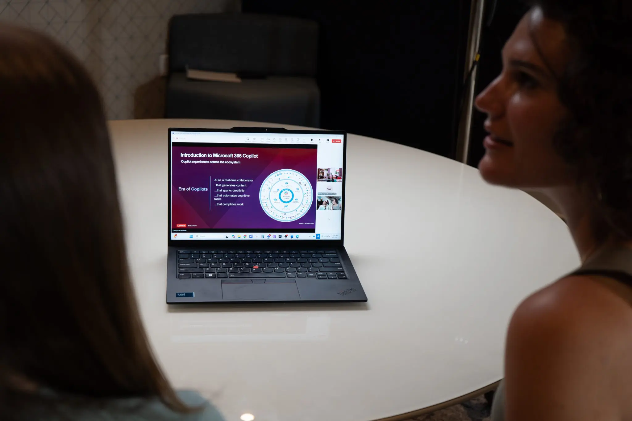 Lenovo laptop in use by the 321 Coffee team